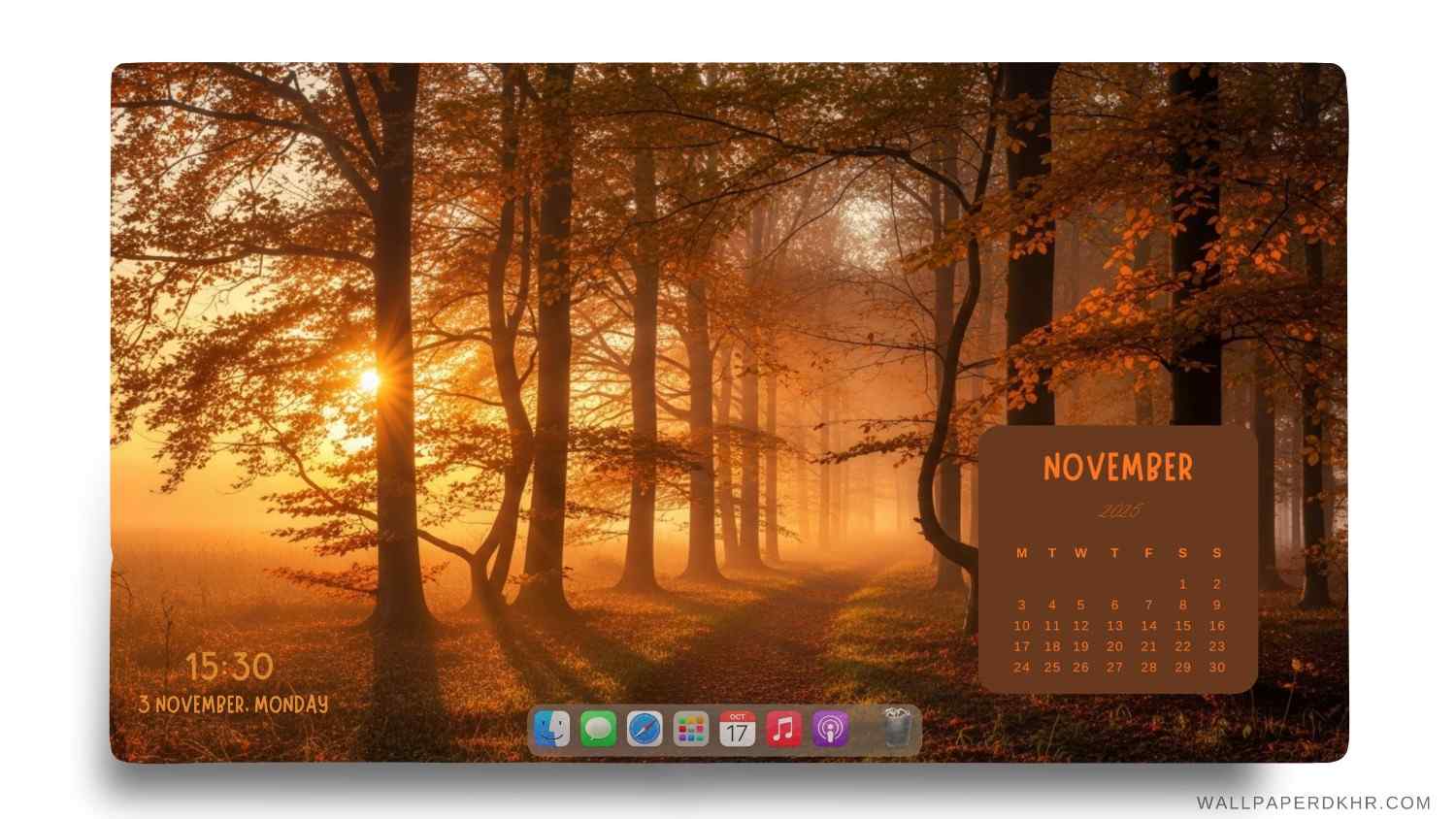 November 2025 calendar wallpaper