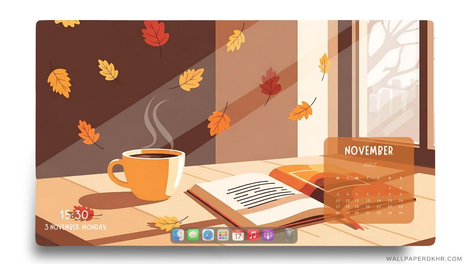 November 2025 calendar wallpaper