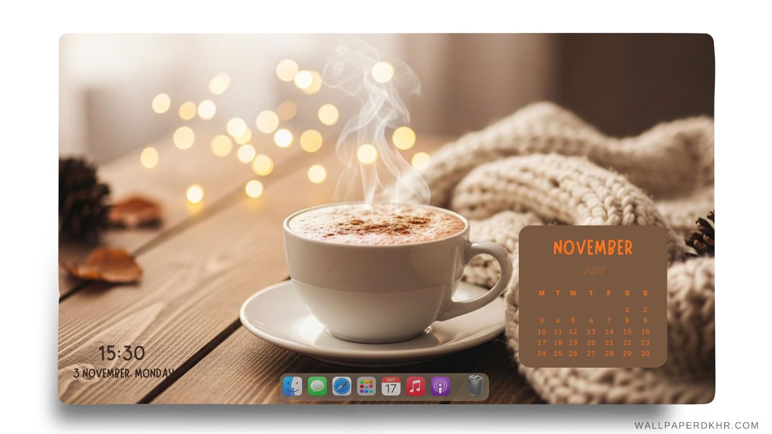 November 2025 calendar wallpaper