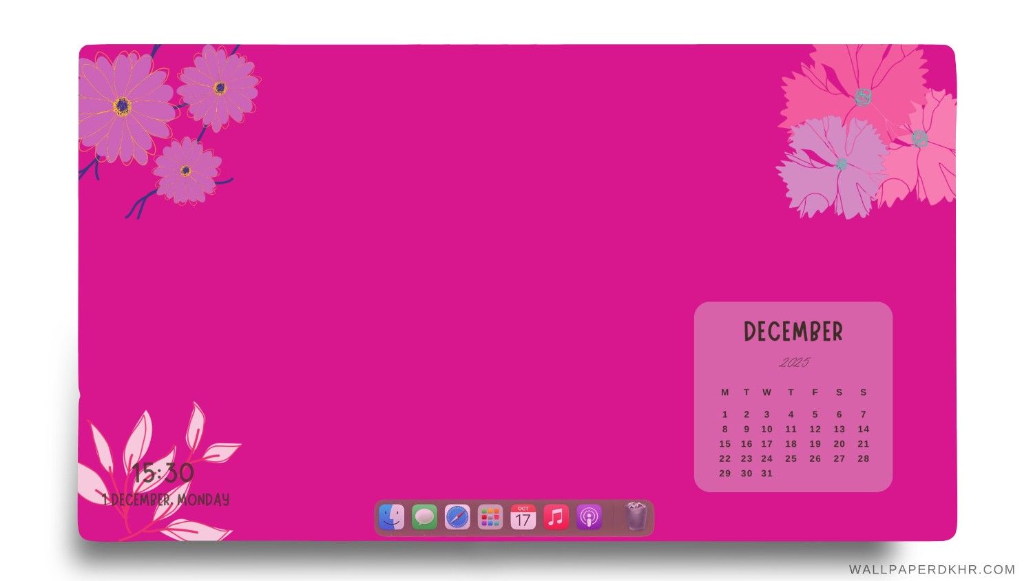 December 2025 Calendar Desktop Wallpaper