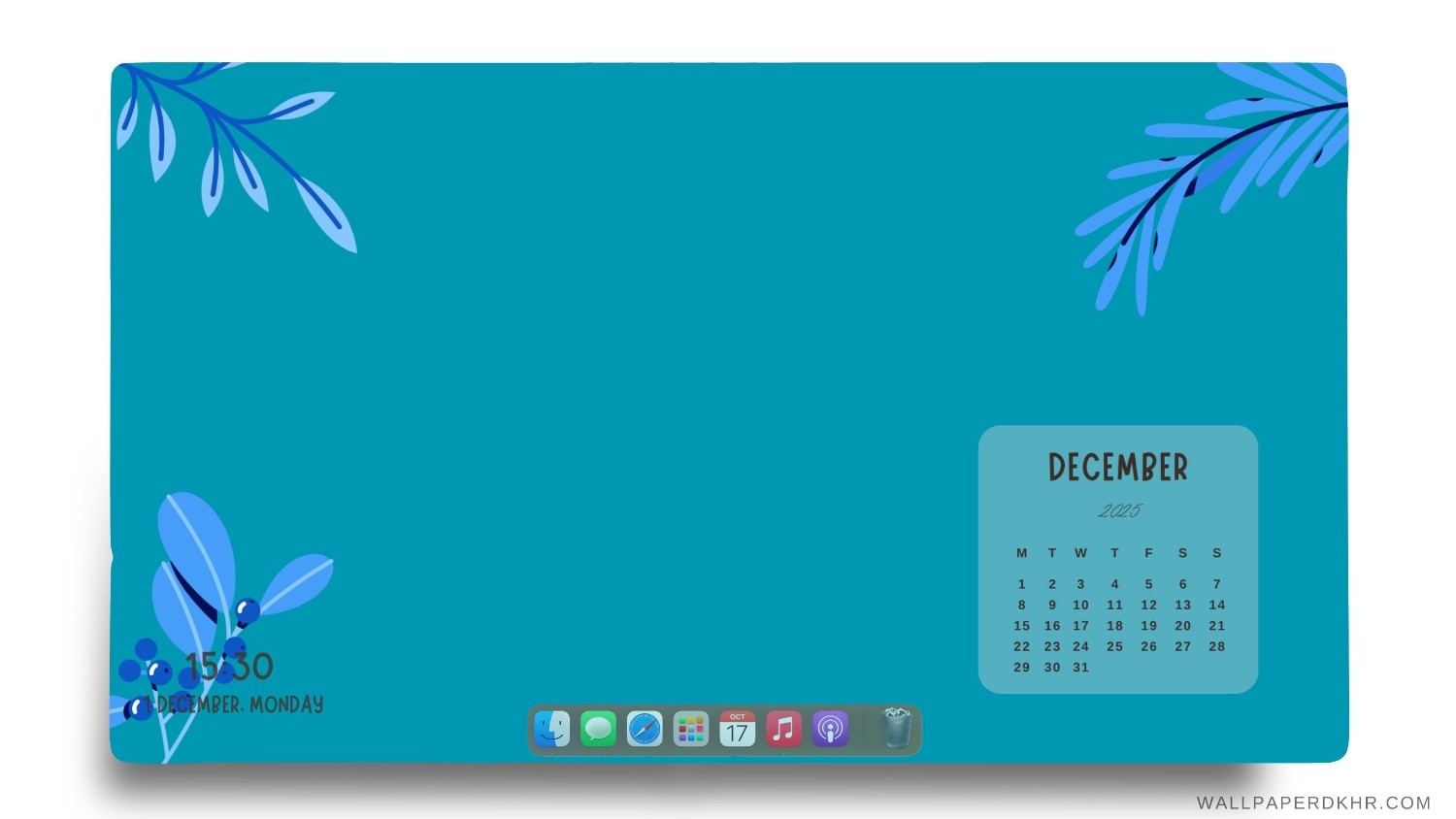 December 2025 Calendar Desktop Wallpaper