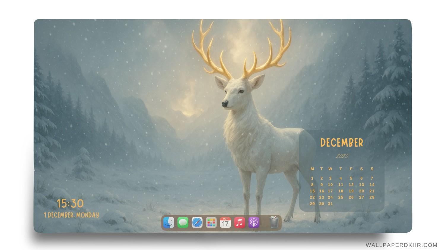 December 2025 Calendar Desktop Wallpaper
