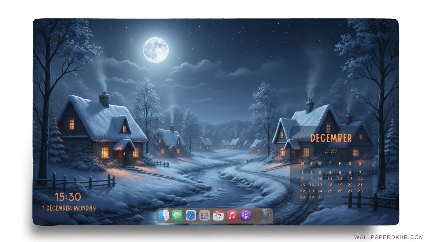 December 2025 Calendar Desktop Wallpaper