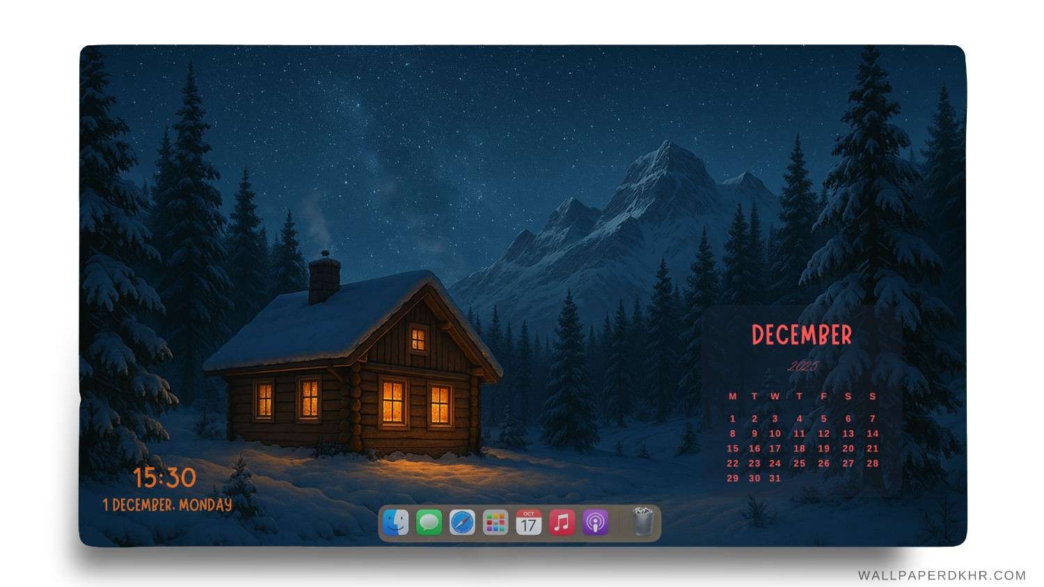 December 2025 Calendar Desktop Wallpaper