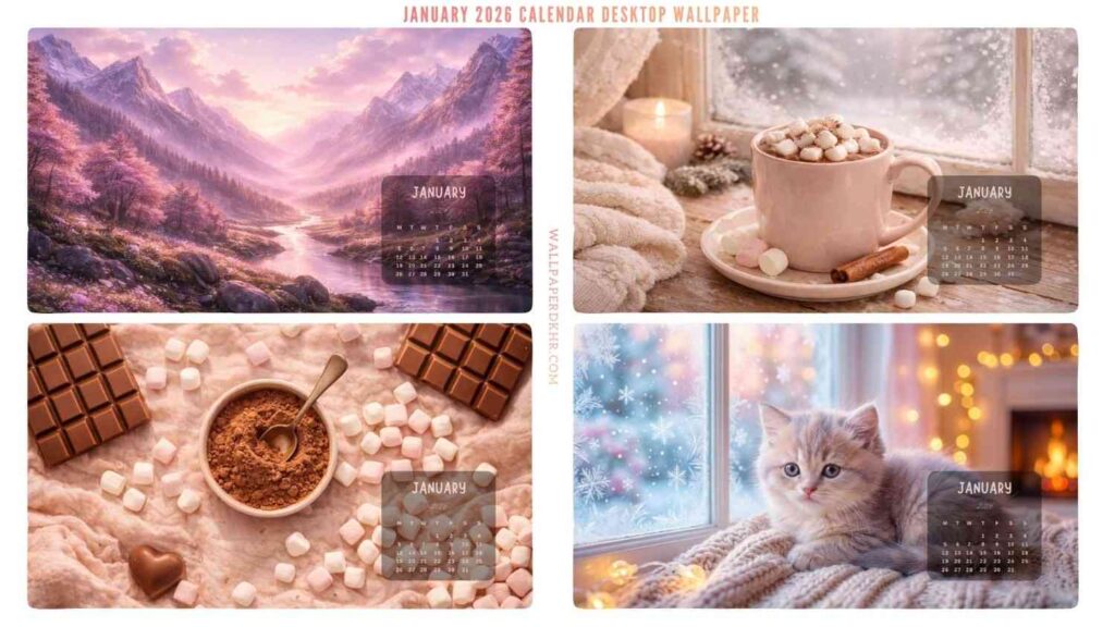 January 2026 Calendar Desktop Wallpaper