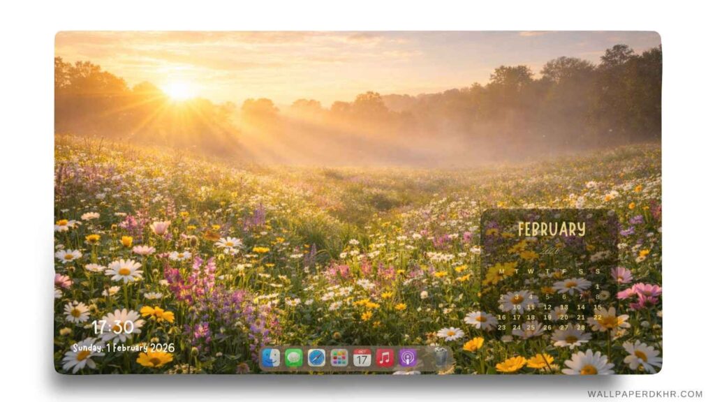 February 2026 Calendar Desktop Wallpaper 