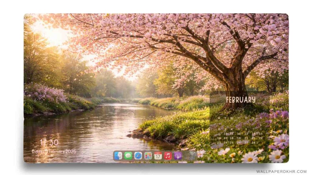 February 2026 Calendar Desktop Wallpaper