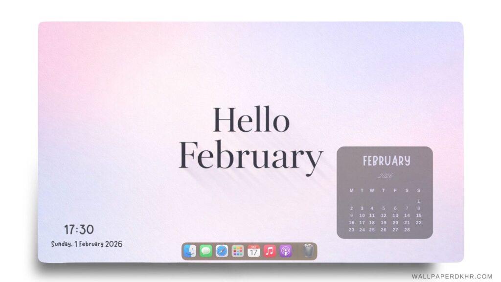 February 2026 Calendar Desktop Wallpaper 