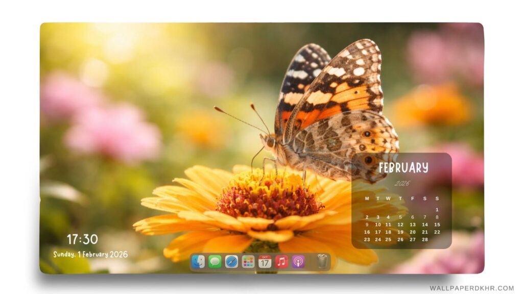 February 2026 Calendar Desktop Wallpaper 