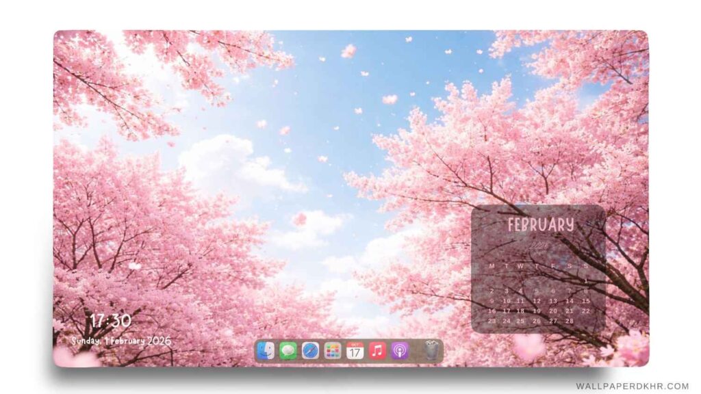 February 2026 Calendar Desktop Wallpaper 