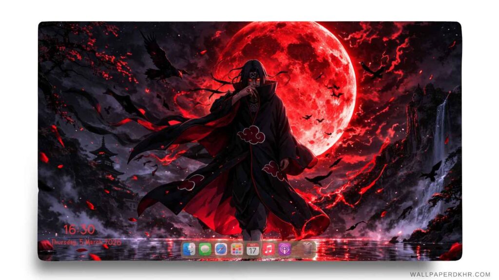 Itachi Uchiha Red Moon Wallpaper