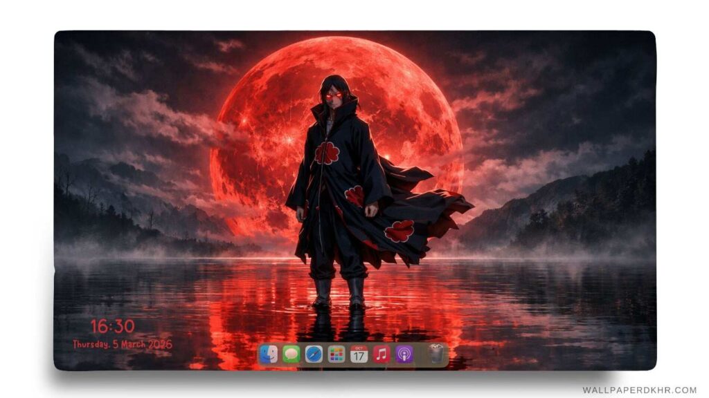 tachi Uchiha Red Moon Wallpaper