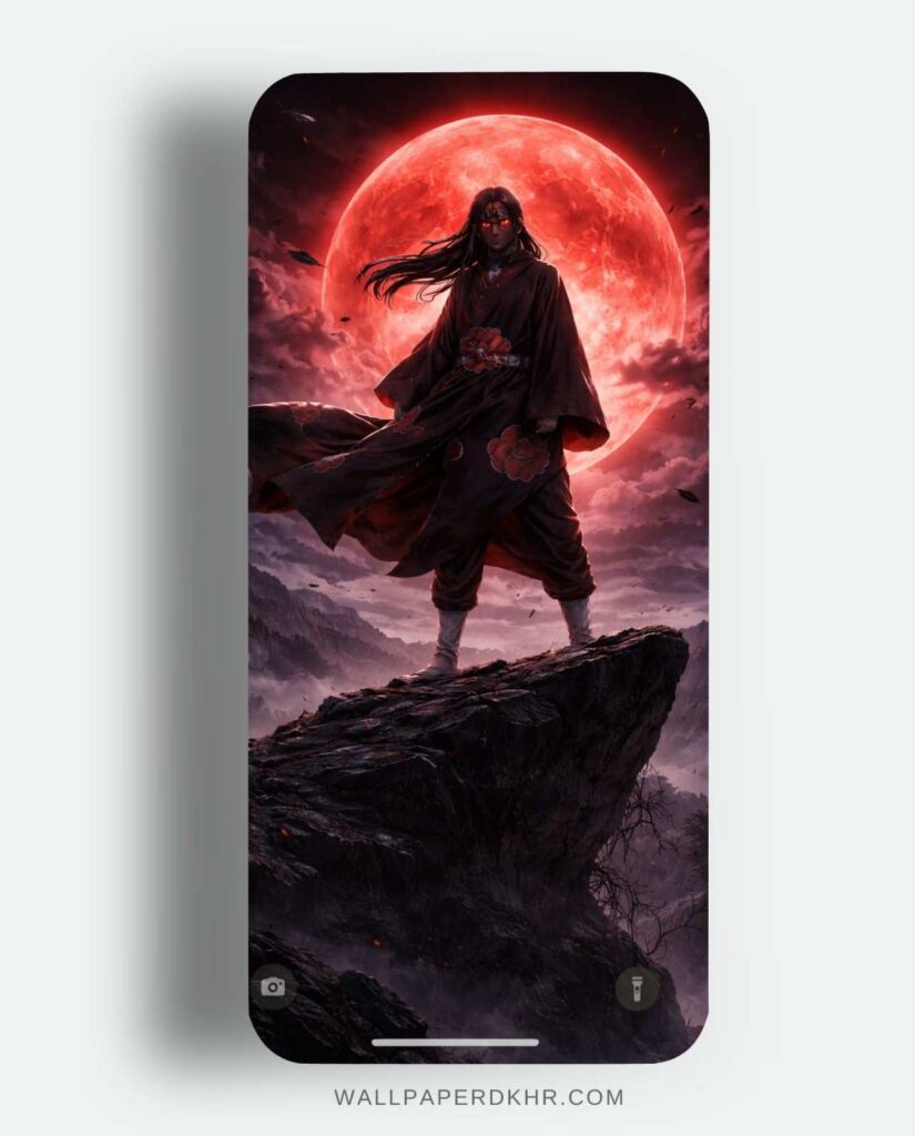 Itachi Uchiha Red Moon Wallpaper 