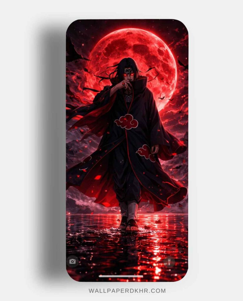Itachi Uchiha Red Moon Wallpaper