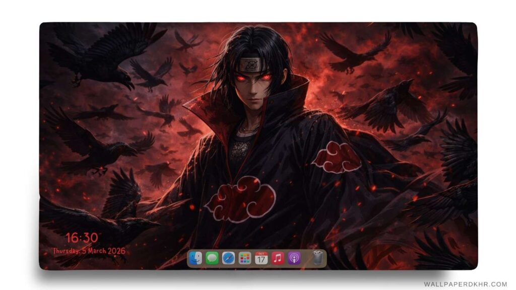 Itachi Uchiha Red Moon Wallpaper